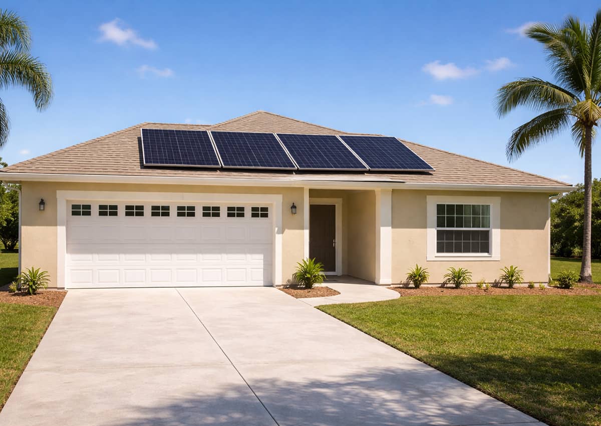 Florida home with solar panels